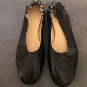 Everlane women’s black leather flats 9.5 shoes